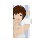 Shigenori Negishi Illust ShopeのGirls IN White (BUP-2) Book-Style Smartphone Case