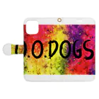 Only One DOGSのカラフルなo.oDOGS 手帳型スマホケースを開いた場合(外側)
