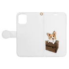 犬グッズの店しえるぶるーの箱入りコーギー Book-Style Smartphone Case:Opened (outside)