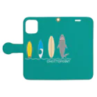 CHOTTOPOINTのサメボード 手帳型スマホケースを開いた場合(外側)