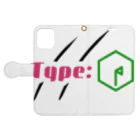 Type:PのType:P 「ロゴ」モデル 手帳型スマホケースを開いた場合(外側)