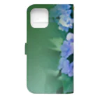 akane_art（茜音工房）の花フォト(アジサイ/緑） Book-Style Smartphone Case :back