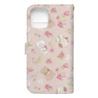 mikkoのcharacters & flower Book-Style Smartphone Case :back