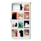 WAMI ARTの白い猫の窓　スマホケース Book-Style Smartphone Case :back