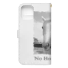 SHOP HAPPY HORSES（馬グッズ）のスピプー（モノクロ） Book-Style Smartphone Case :back