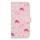 nanamiのパンダとお団子ガール（Pink） Book-Style Smartphone Case