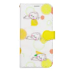 HappyLife☆channelのうさころと柑橘フルーツ柄/iPhone12 Pro MAXサイズ Book-Style Smartphone Case