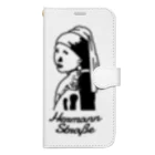 HermannStrasseのイラスト絵画：フェルメールとフトアゴヒゲトカゲ Book-Style Smartphone Case