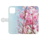 akane_art（茜音工房）の花フォト（八重桜） Book-Style Smartphone Case:Opened (outside)