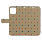 mint julepの左馬（シンプル） Book-Style Smartphone Case:Opened (outside)