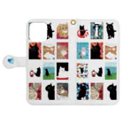 WAMI ARTの白い猫の窓　スマホケース Book-Style Smartphone Case:Opened (outside)