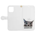 CAT CROWNのひょっこりるぅ Book-Style Smartphone Case:Opened (outside)