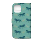 Luca.S.Horse Design ProductsのBlue Horse&Shoes Book-Style Smartphone Case :back