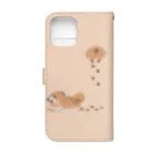 PomRingoのポメラニアンってかわいい。 Book-Style Smartphone Case :back