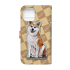 オリジナル工房プリントンのiPhone 秋田犬手帳型イラストケース Book-Style Smartphone Case :back