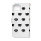 PugPug_SHOの黒パグ_ドットパターンver. Book-Style Smartphone Case :back
