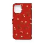 Junko Ogoshi original goodsのかわいいガチョウ（赤）Cute goose（Red） Book-Style Smartphone Case :back