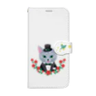 きもの番長のお店の猫と薔薇 Book-Style Smartphone Case