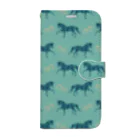 Luca.S.Horse Design ProductsのBlue Horse&Shoes Book-Style Smartphone Case