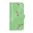 謎はないけど謎解き好きのお店の謎柄の和風グッズA（若緑） / Japanese style goods A inspired by escape room (Light green) Book-Style Smartphone Case