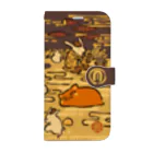 花日和 畳の赤ねこ月と兎 Book-Style Smartphone Case