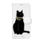 小鳥と映画館のゴシックな黒猫 Book-Style Smartphone Case