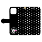 tanocicoのずっとラブかわいいぱんだ：黒ドット Book-Style Smartphone Case:Opened (outside)