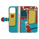 しきいろ(プレビューで見切れていたら修正致しますご連絡どうぞ！)の電車でうたた寝 Book-Style Smartphone Case:Opened (outside)