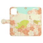 花日和 畳の桜日和 Book-Style Smartphone Case:Opened (outside)