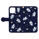 もにゃの宇宙のにゃんこ Book-Style Smartphone Case:Opened (outside)