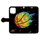 新波 歩/ARSWALKERのBASKETBALL 手帳型スマホケースを開いた場合(外側)