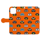 This is Mine（ディスイズマイン）のPenguin beans.〈バーミリオン〉 Book-Style Smartphone Case:Opened (outside)
