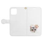 なにぬ猫-YAのうちの子にくきゅうポートレート★Lucky Book-Style Smartphone Case:Opened (outside)