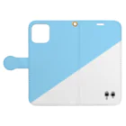 謎はないけど謎解き好きのお店の南京錠スマホケース（水色） / padlock smartphone case ( light blue ) Book-Style Smartphone Case:Opened (outside)