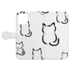 墨ねこさんしょっぷの墨ねこさん Book-Style Smartphone Case:Opened (outside)