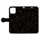 🪡patterie pattern shop🪡の手帳型iPhoneケース - STAR MAP Book-Style Smartphone Case:Opened (outside)