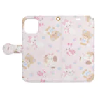 mikkoのribbon characters Book-Style Smartphone Case:Opened (outside)