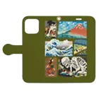 すとろべりーガムFactoryのドット浮世絵  手帳型スマホケース Book-Style Smartphone Case:Opened (outside)