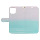 海と空のほんわかタイムの海と空のemelard pink Book-Style Smartphone Case:Opened (outside)