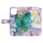 com eddy コムエディーのalcohol ink art №2 Book-Style Smartphone Case:Opened (outside)