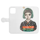 amami-taishiのたいし　「愛加那」 Book-Style Smartphone Case:Opened (outside)