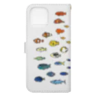 しまのなかまfromIRIOMOTEのらくがきしまのなかま魚類（13 Pro Max） Book-Style Smartphone Case :back