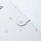 CORONET70のサークルa・クリーム・水色2・白 手帳型スマホケースの留め具部分(マグネット式)