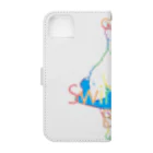 Mark martのSwimming Bear レインボー Book-Style Smartphone Case :back