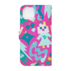 🆁🅸🆁🅸 ​+ ​🆁🅰🆁🅰 @NFTのKitty and Bunny Book-Style Smartphone Case :back