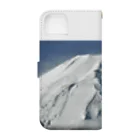 下田村の冠雪した富士山_003 Book-Style Smartphone Case :back