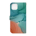 Lizamueのart://sepiared×emeraldgreen Book-Style Smartphone Case :back