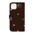 hikari_graphicsの コーヒーとチョコレート休憩タイム　BROWN Book-Style Smartphone Case :back