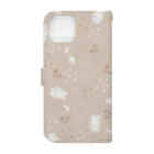 ＊momochy shop＊のナチュラルなお花柄とうさぎ Book-Style Smartphone Case :back