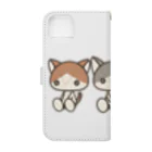 ねことおひるねのぬいぬい 手帳型スマホケースの裏面